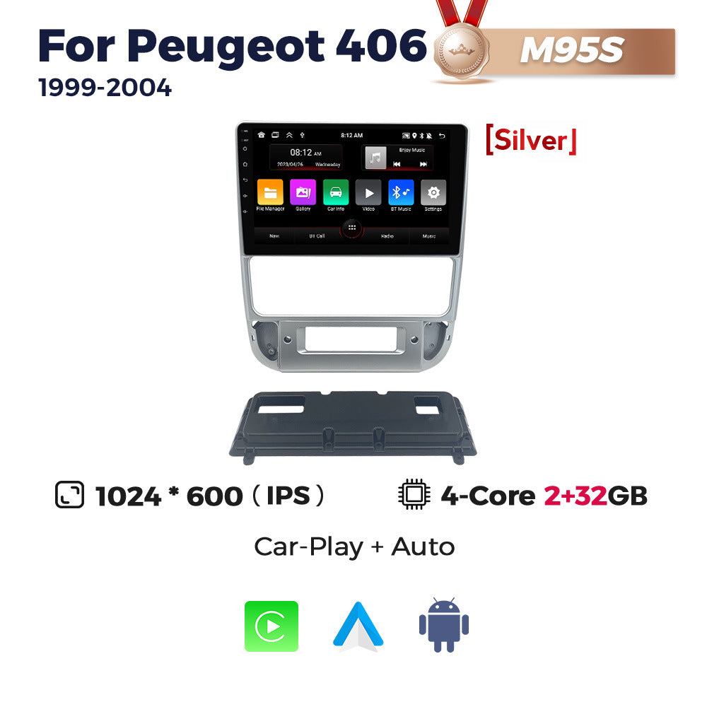 Suitable for peugeot 406, large screen android car navigation, rear view wireless carplay