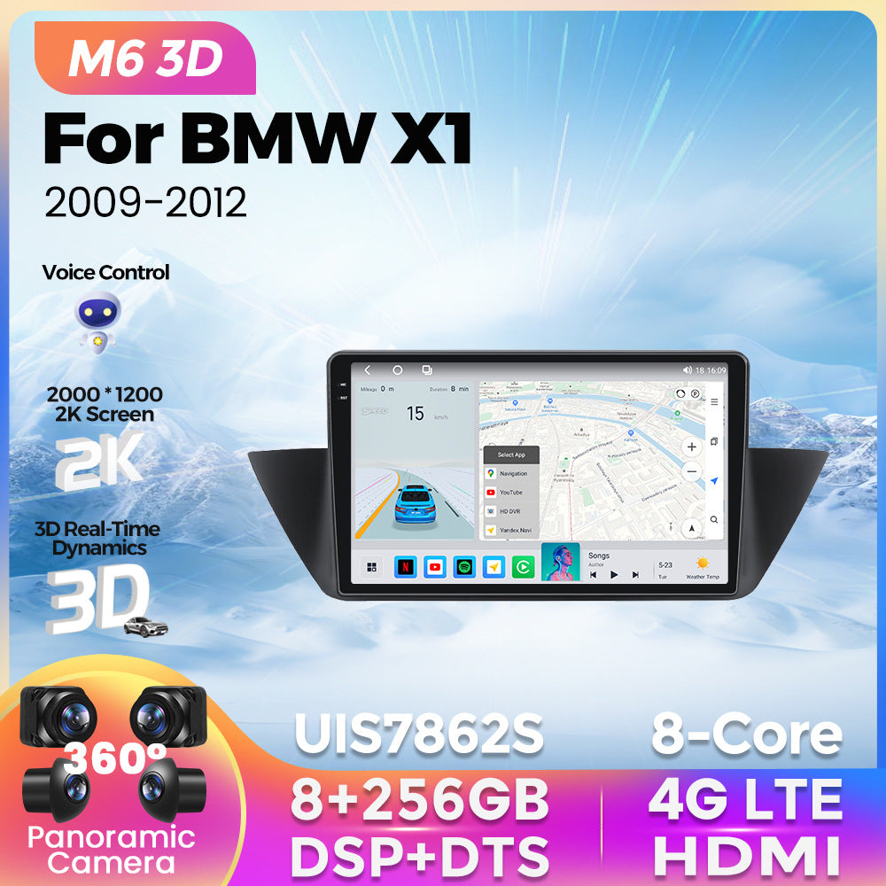 Suitable for BMW X1 E84 09-12 Android large screen car navigation radio screen M6Pro 3D version
