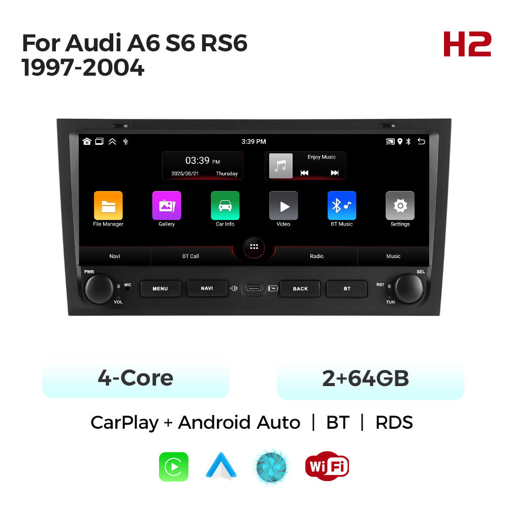 Suitable for Audi A6 S6 RS6 97-04 button Android large screen central control navigation Bluetooth radio 10.25