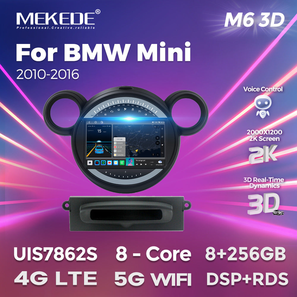 Applicable to BMW mini R56 10-16 Android large screen car navigation radio screen M6Pro 3D