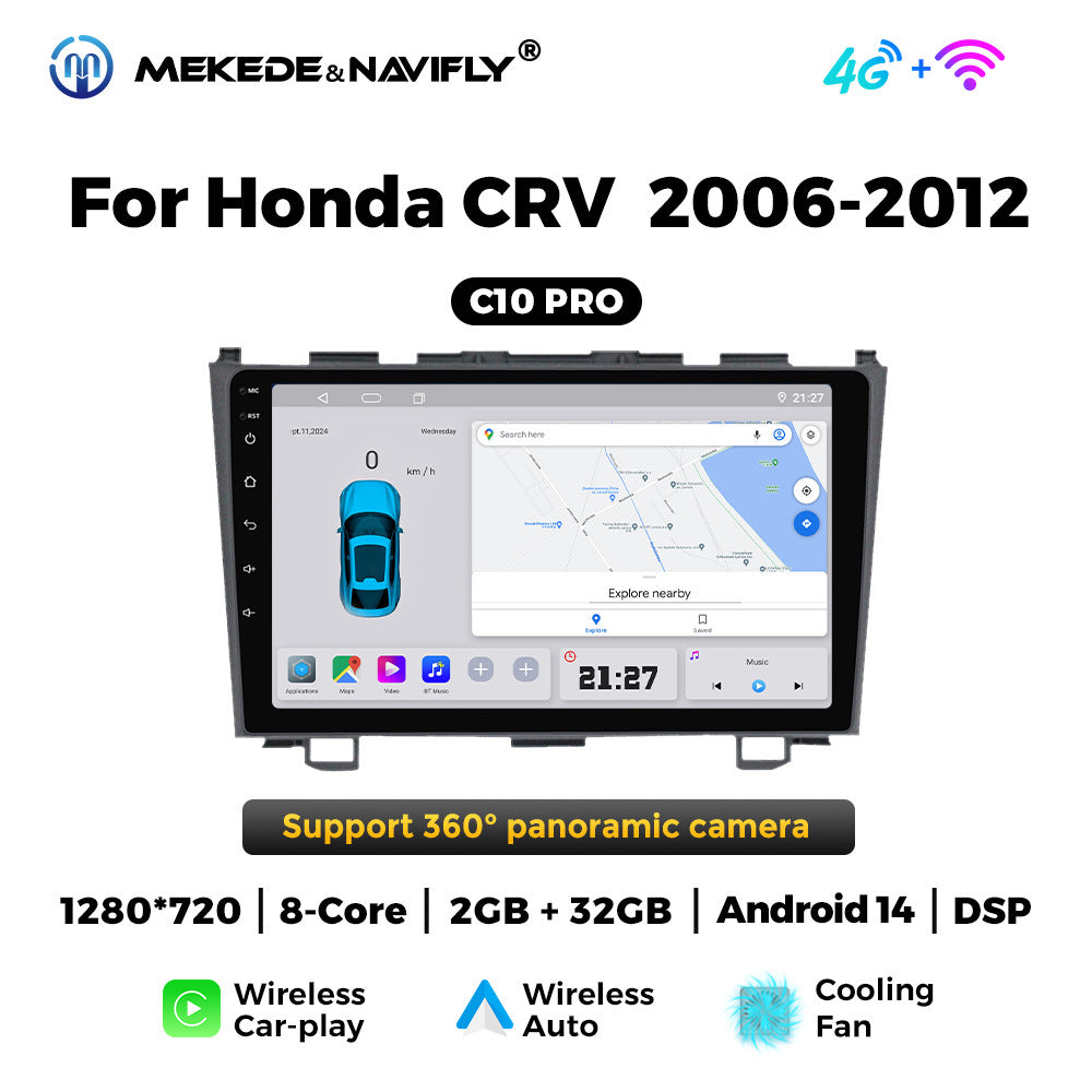 Applicable to Honda CRV 06-12 Android large screen central control car navigation radio screen Bluetooth Carplay