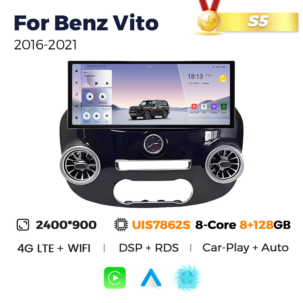 Suitable for benz vito 2016-2021 mercedes-benz vito upgrade restoration 12.3inch android vertical screen navigation