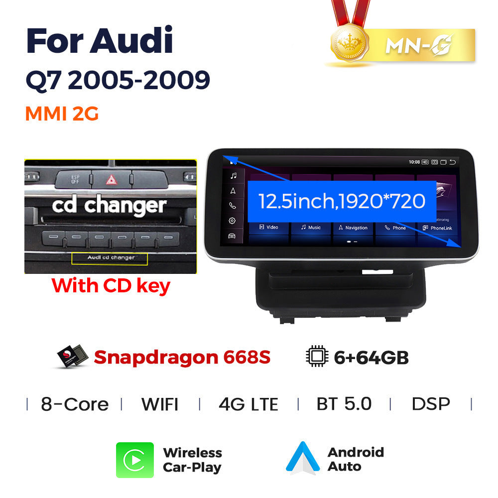 Applicable to Audi Q7 2005-2015 Android large screen central control car navigation Bluetooth Carplay