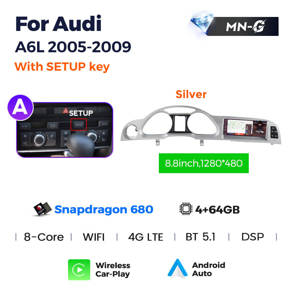 Applicable to Audi A6 2005-2015 original car style Android large screen central control car navigation Bluetooth Carplay