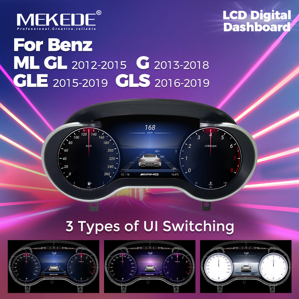 Suitable for upgrading to a full LCD instrument panel of 12.3 inches for Mercedes-Benz GL/GLE/GLS/G350/G500/G63
