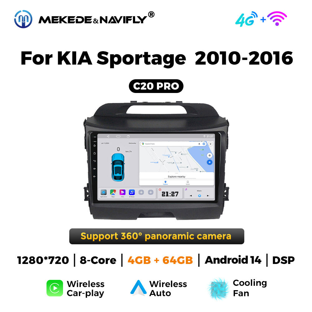 Applicable to Kia Smart Run 10-16 Android large screen central control car navigation radio screen Carplay