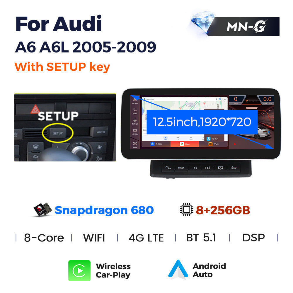 Applicable to Audi A6 2010-2015 Android large screen central control car navigation Bluetooth Carplay
