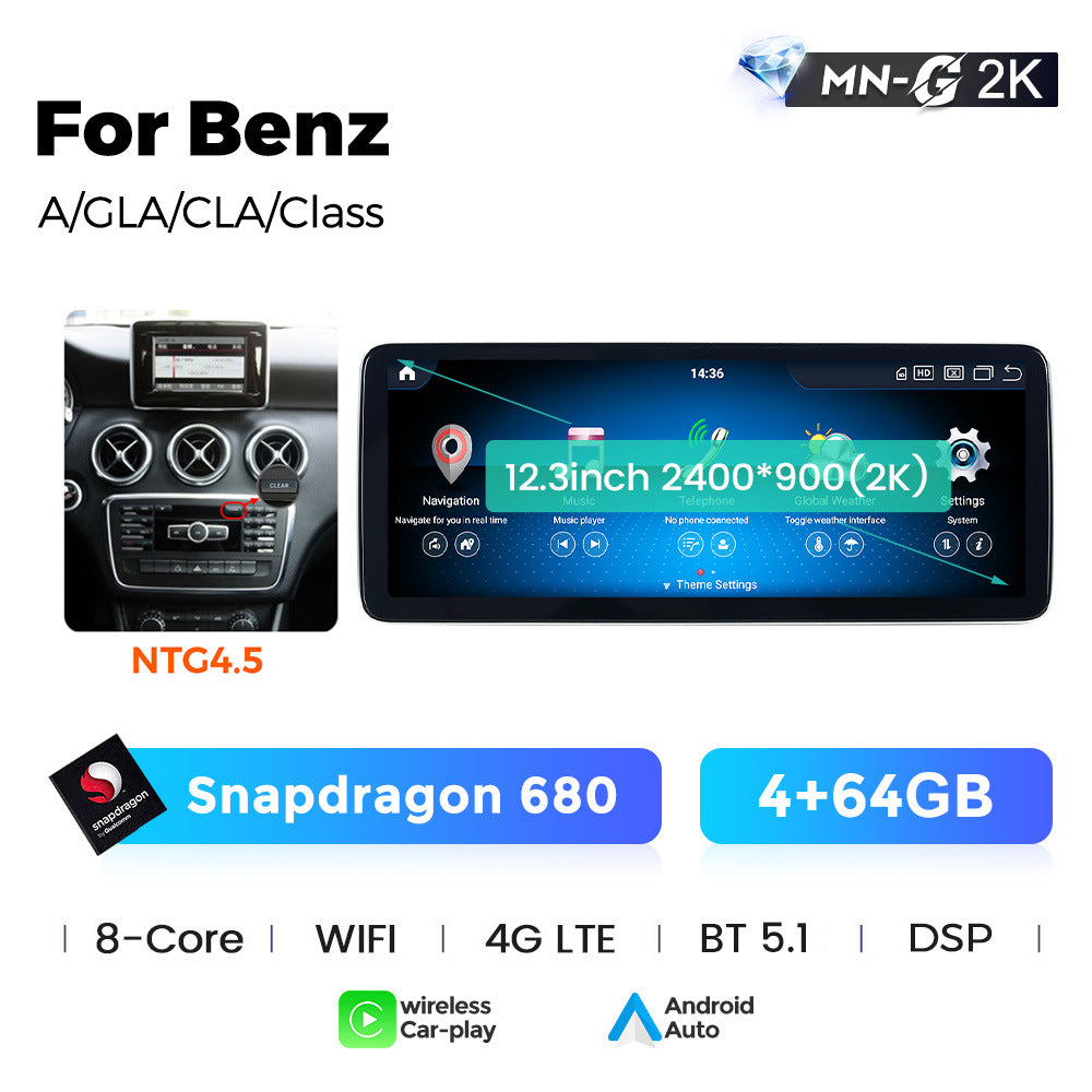 Applicable to Mercedes-Benz A-class CLA-class GLA-class W176X156 Android large-screen central control car navigation Bluetooth Carplay