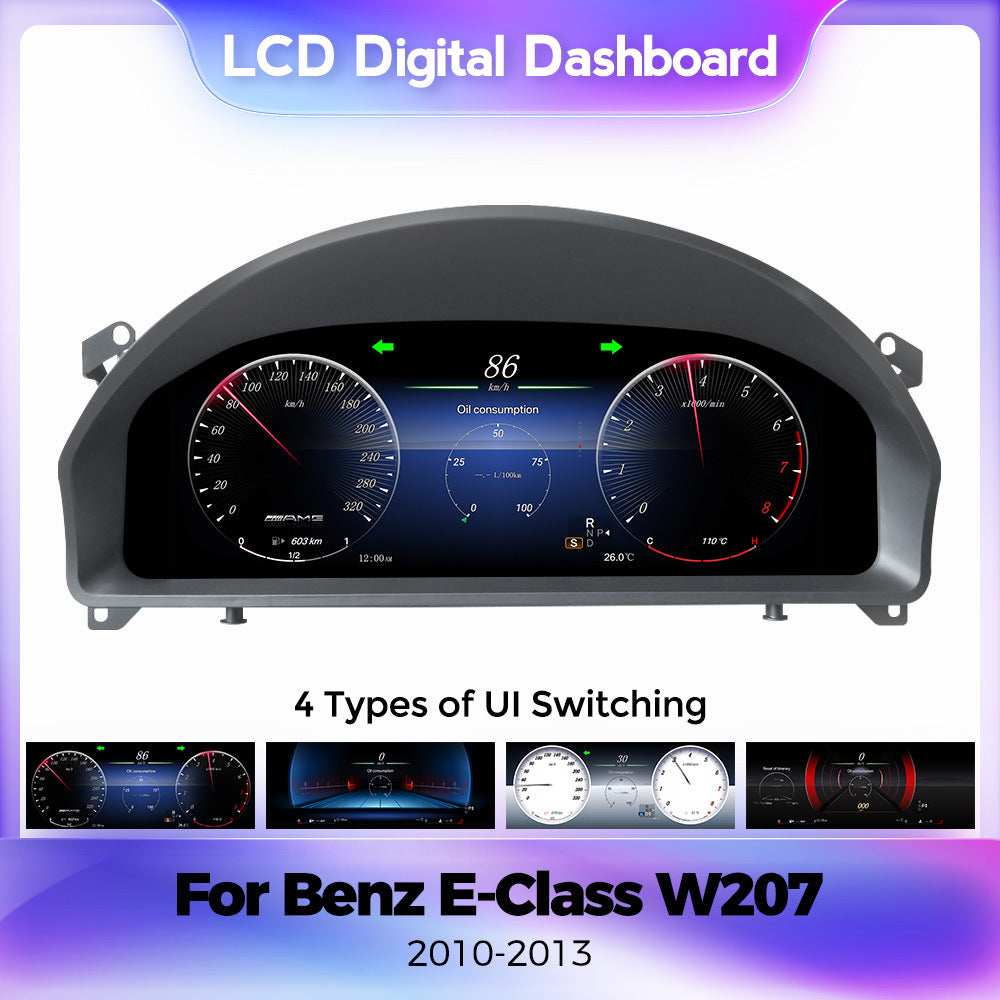 Suitable for upgrading Mercedes-Benz E-Class W207 2010-2013 with a full LCD instrument panel of 12.3 inches