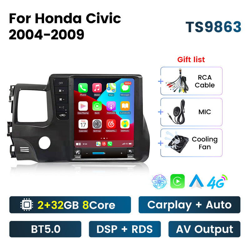 Used in civic cars 04-09 civic vertical screen android smart car navigation/cross-border supply