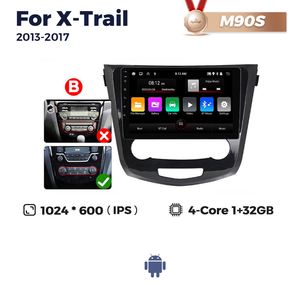 Suitable for 14 nissan x-trail rogue android large screen navigator carplay