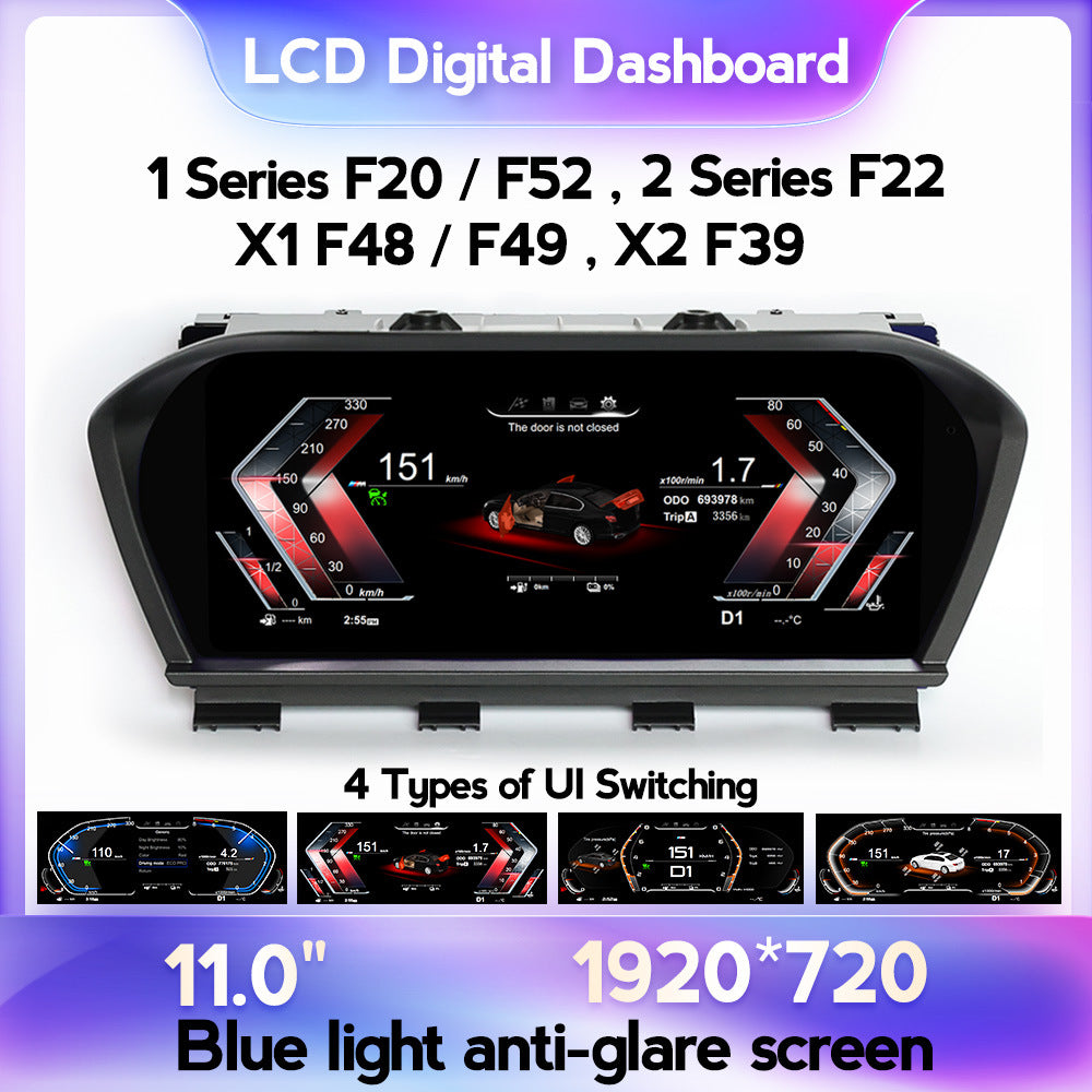 Compatible with BMW 1 Series F20, 2 Series F22 X1 F48 X2 F39 HD full LCD instrument panel, 11 inches