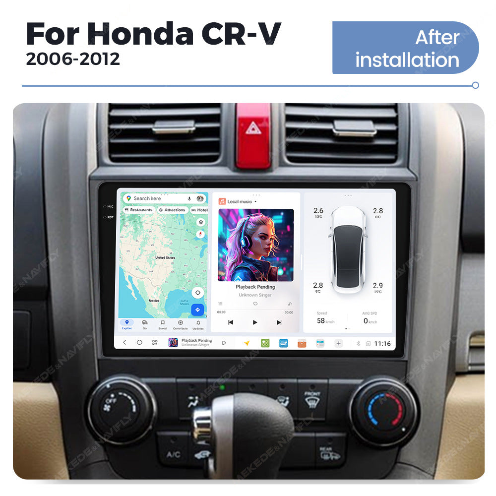 DUDUAUTO for Honda CRV 2006-2012 Android large screen central control car navigation Bluetooth Carplay
