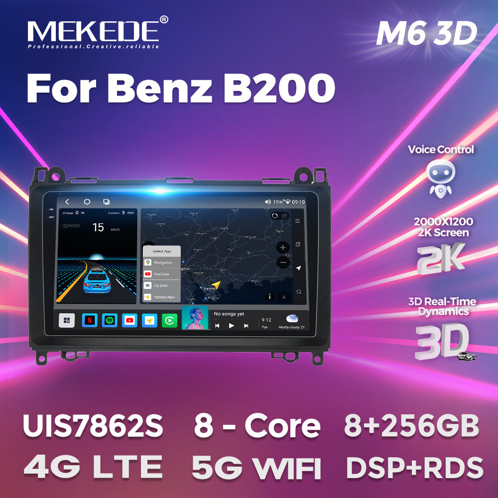 Suitable for Mercedes-Benz B200 05-12 Android large screen car navigation radio screen M6Pro 3D