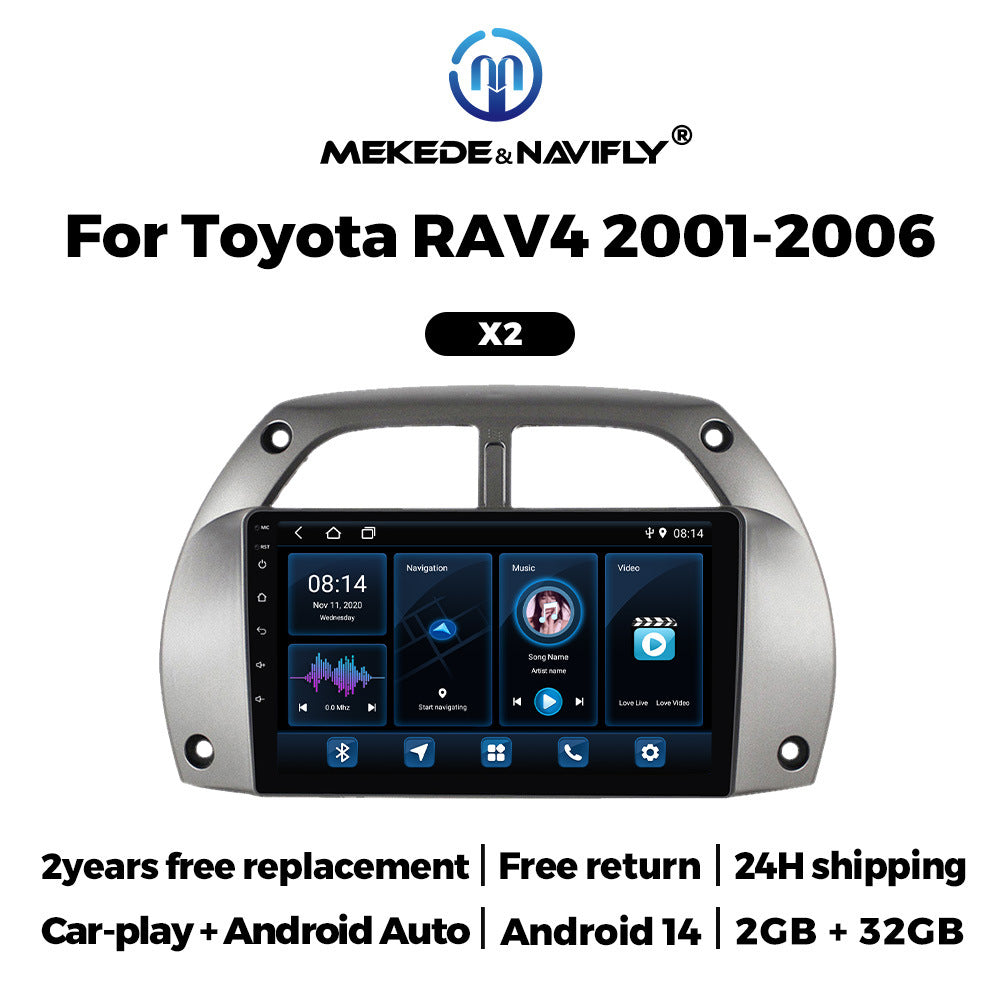 For Toyota Rav4 2001-2006 Android Car GPS Navigation MP5 Bluetooth Player Carplay