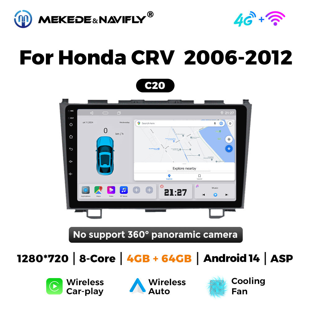 Applicable to Honda CRV 06-12 Android large screen central control car navigation radio screen Bluetooth Carplay