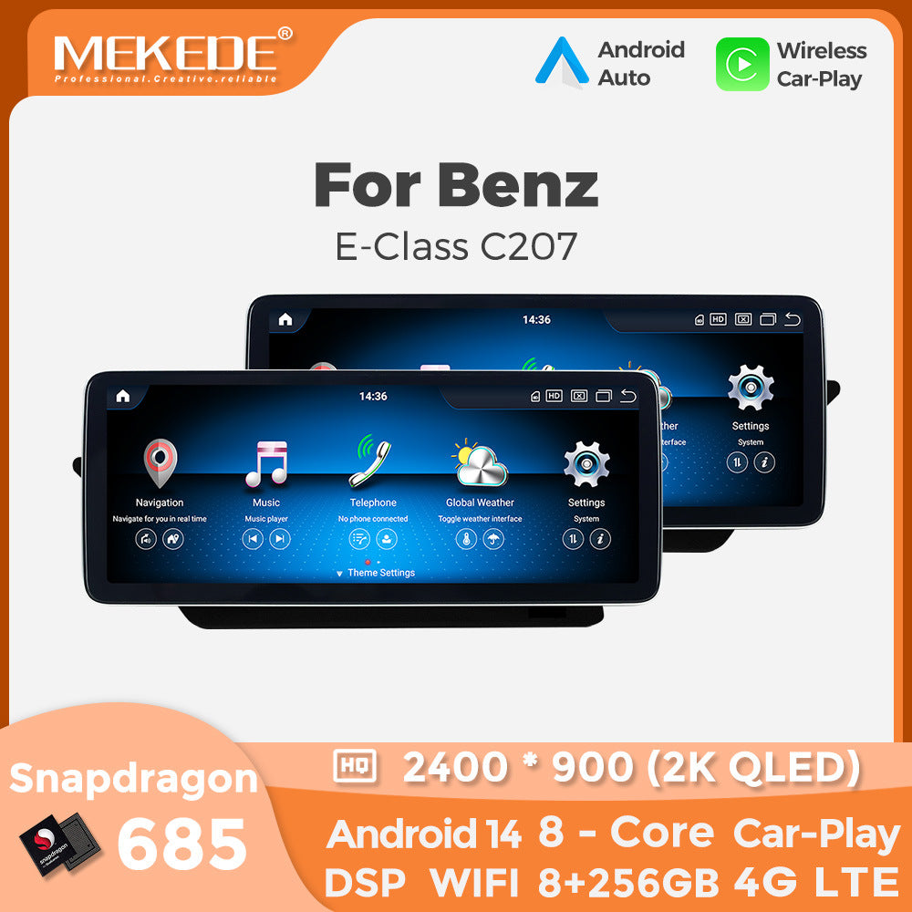 Applicable to Mercedes-Benz E-Class Coupe W207 C207 Android large screen central control navigation Bluetooth Carplay