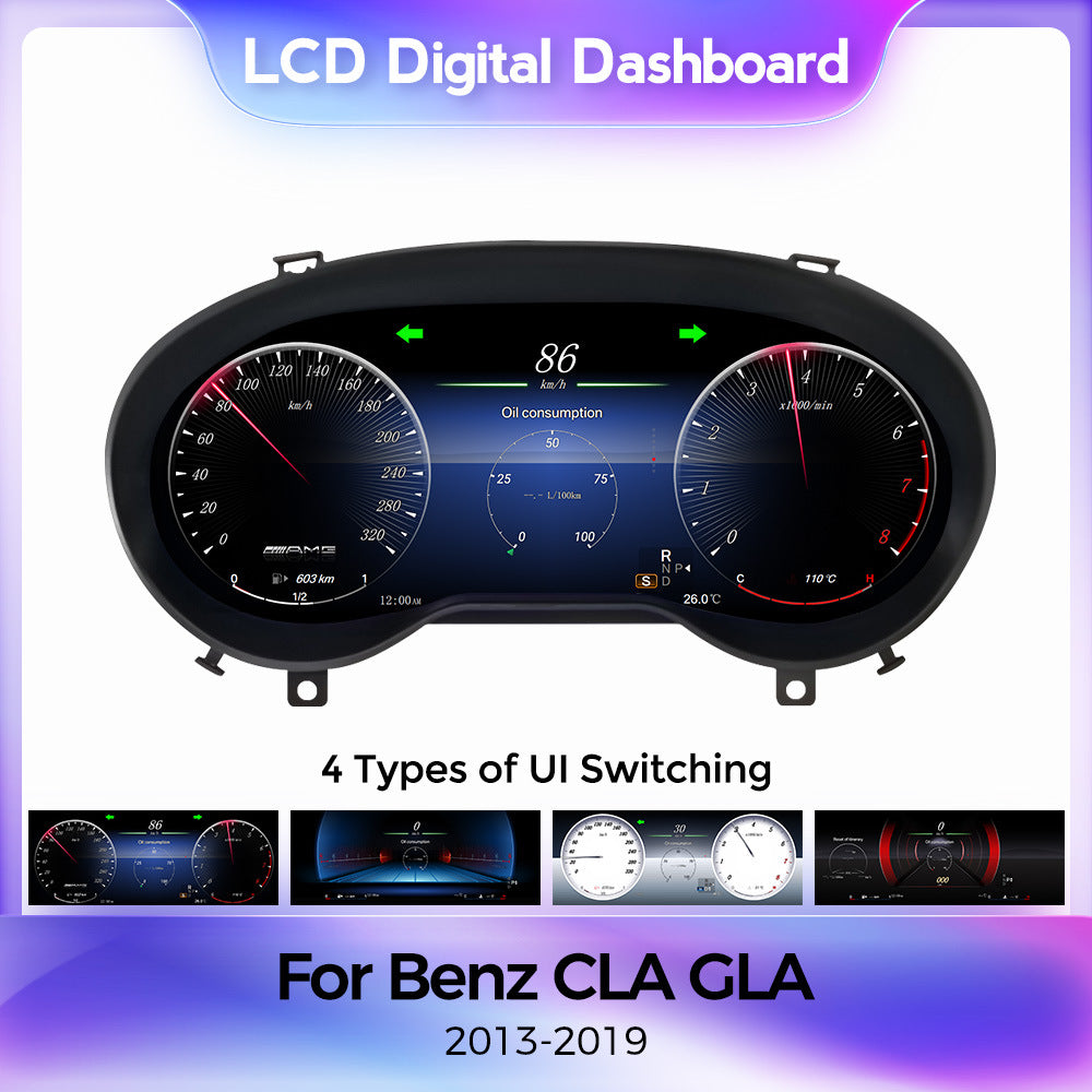 Suitable for Mercedes-Benz A/CLA/GLA class W176/W117 modification and upgrade full LCD instrument panel 12.3 inches