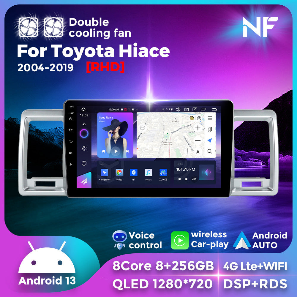 Suitable for toyota hiace 2004-2019 toyota hiace right-hand drive large screen android smart navigator