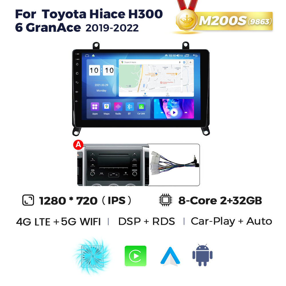 Suitable for toyota hiace h300 6 granace 2019-2022 toyota hiace android navigation