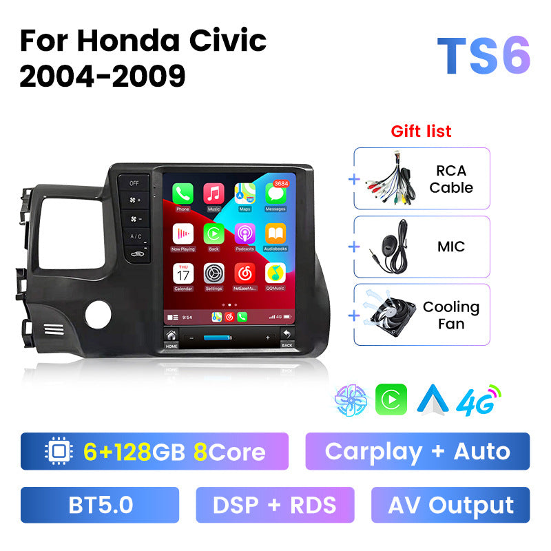 Used in civic cars 04-09 civic vertical screen android smart car navigation/cross-border supply