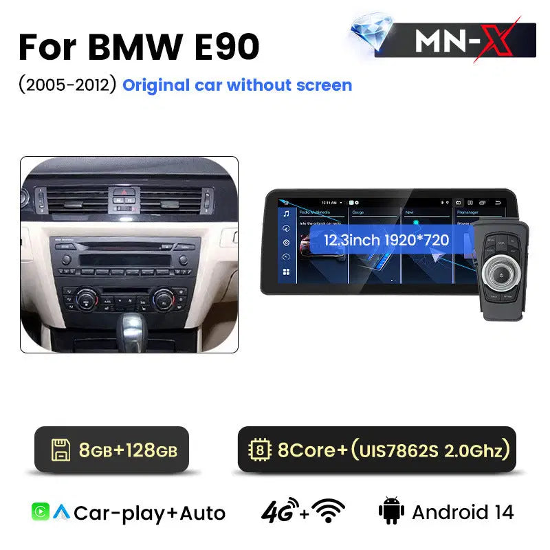 12.3 inch Suitable for BMW E90 E91 Android central control large screen GPS navigation all-in-one machine Bluetooth Carplay