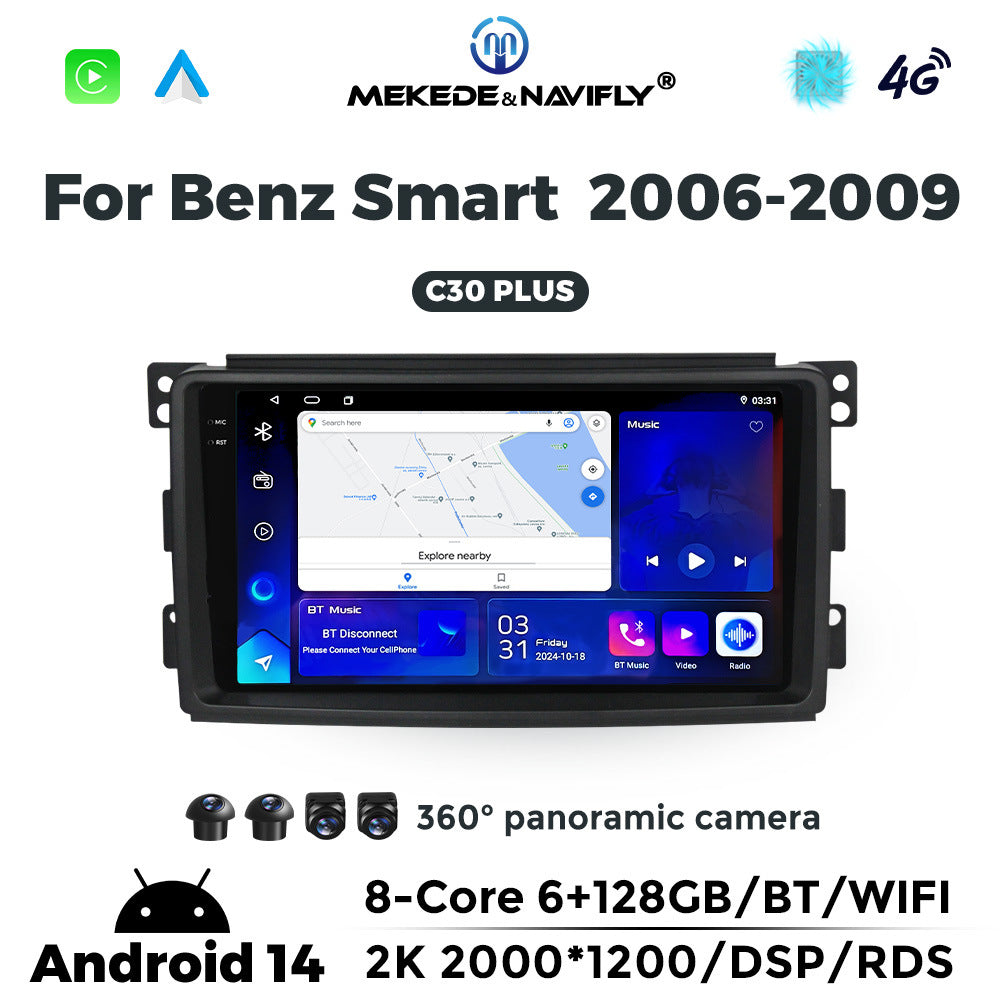 Applicable to Mercedes-Benz smatr 2006-2009 Android large screen central control car navigation radio screen carplay