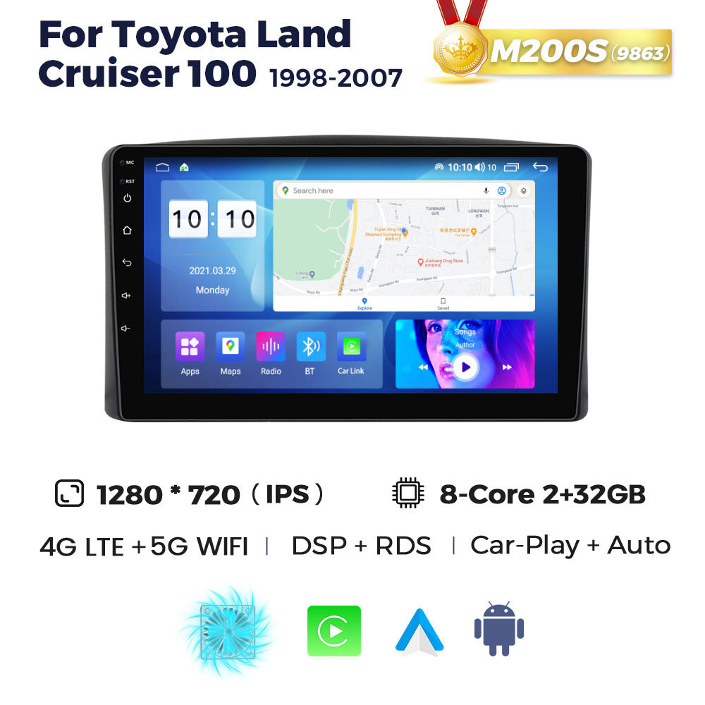 Suitable for Toyota Land Cruiser 100 1998-2007 Android large screen central control navigation Carplay