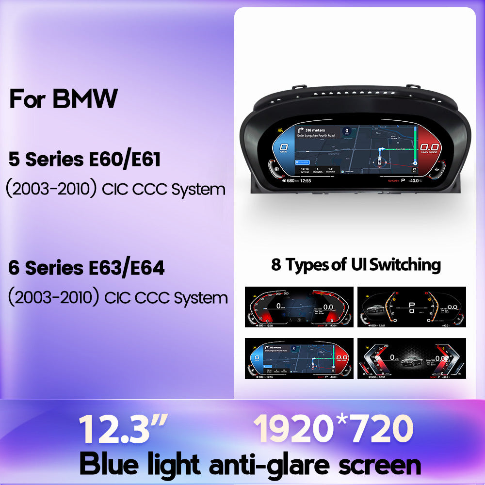 Applicable to BMW 5 Series E60E61/6 Series E63/E64 Full LCD Dashboard Wireless Carplay