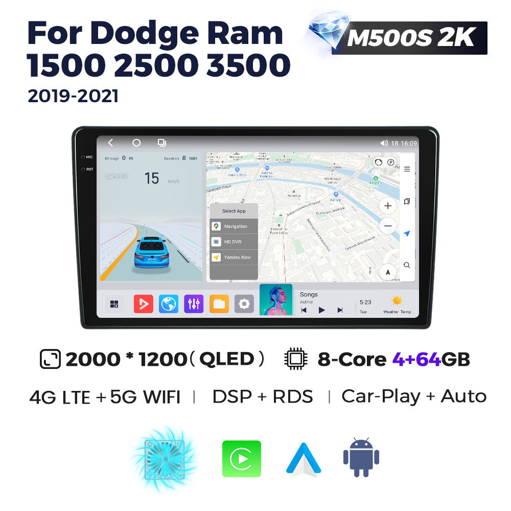 Suitable for dodge ram 1500 2500 3500 2019-2021 manual ac ram android navigation