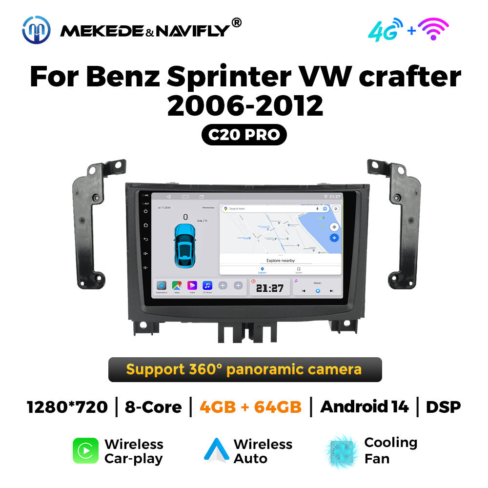 Applicable Mercedes-Benz Sprinter Volkswagen Crafter Android Large Screen Central Control Car Navigation Radio Screen