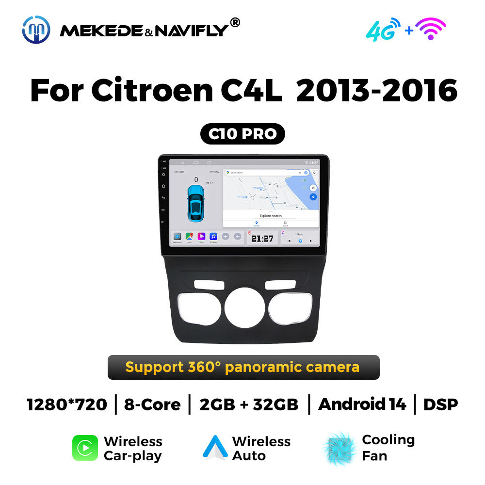 Applicable Citroen C4L 2013-2016 Android large screen central control car navigation radio screen carplay