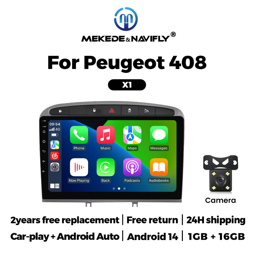 Suitable for peugeot 408 2010-2013 logo 408 android car navigation wireless carplay