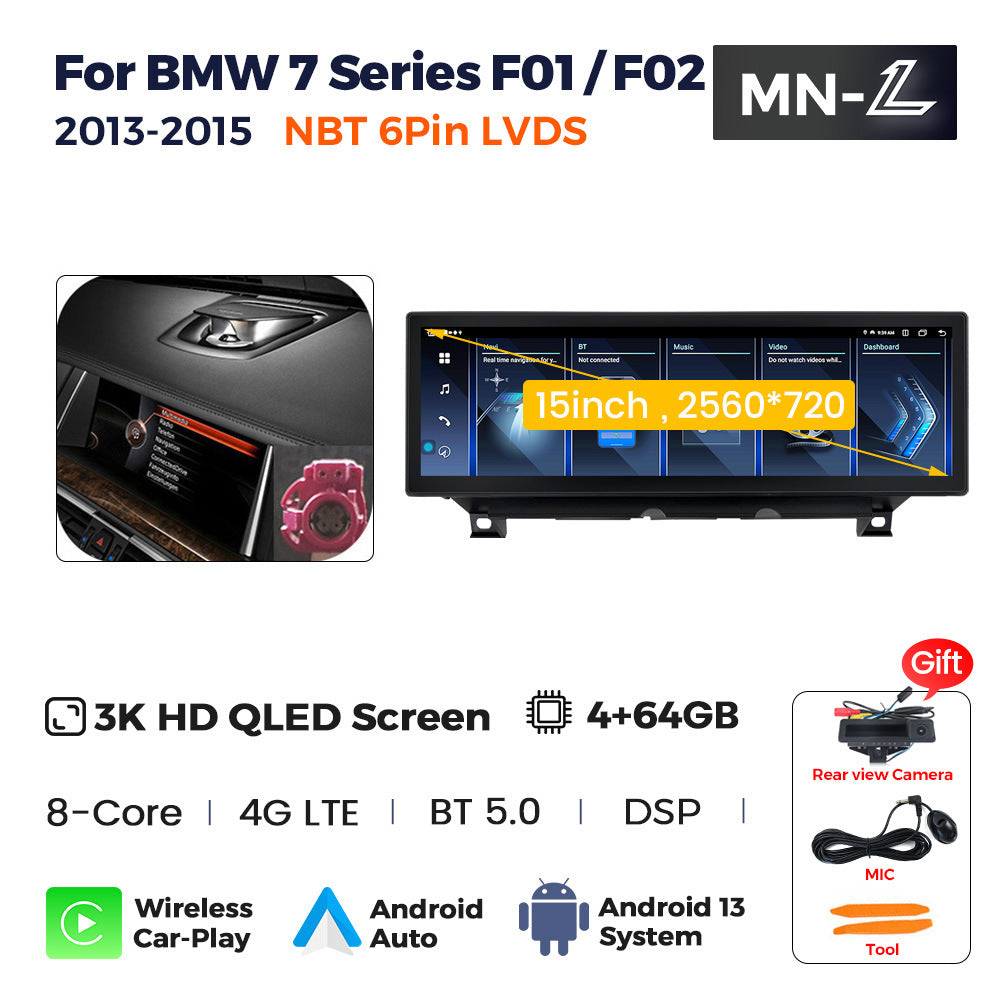 Suitable for bmw 7 series f01 f02 cic nbt original car screen upgrade modification 15inch large screen android navigation system