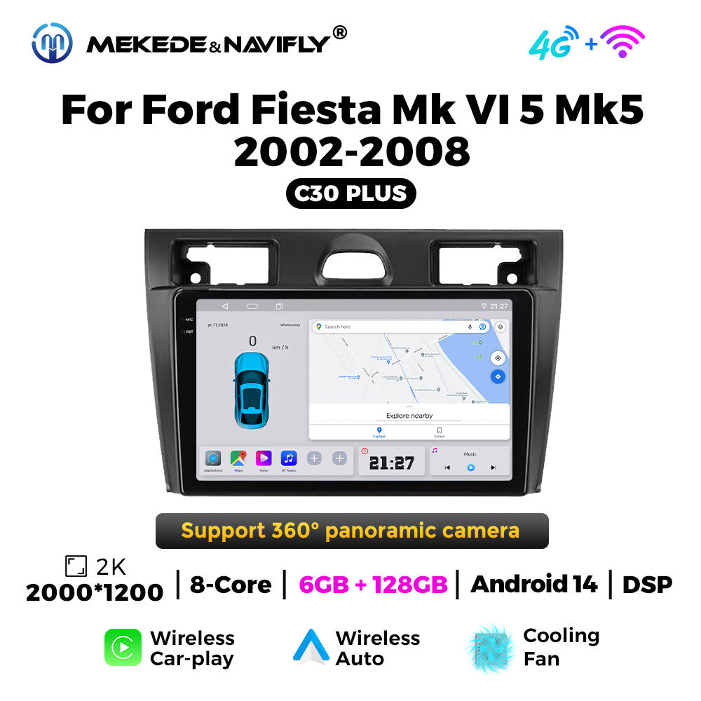 Suitable for Ford Fiesta MK5 2002-2008 Android large screen central control car navigation radio screen