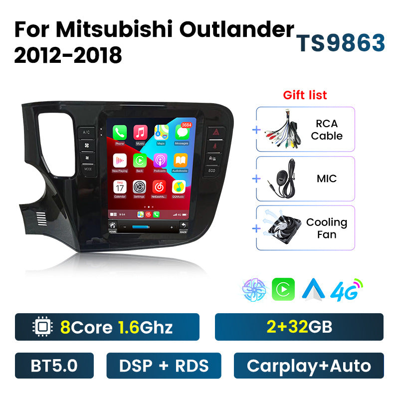 Suitable for 2013-2019 mitsubishi outlander vertical screen android car navigation system with reversing camera, wireless carplay