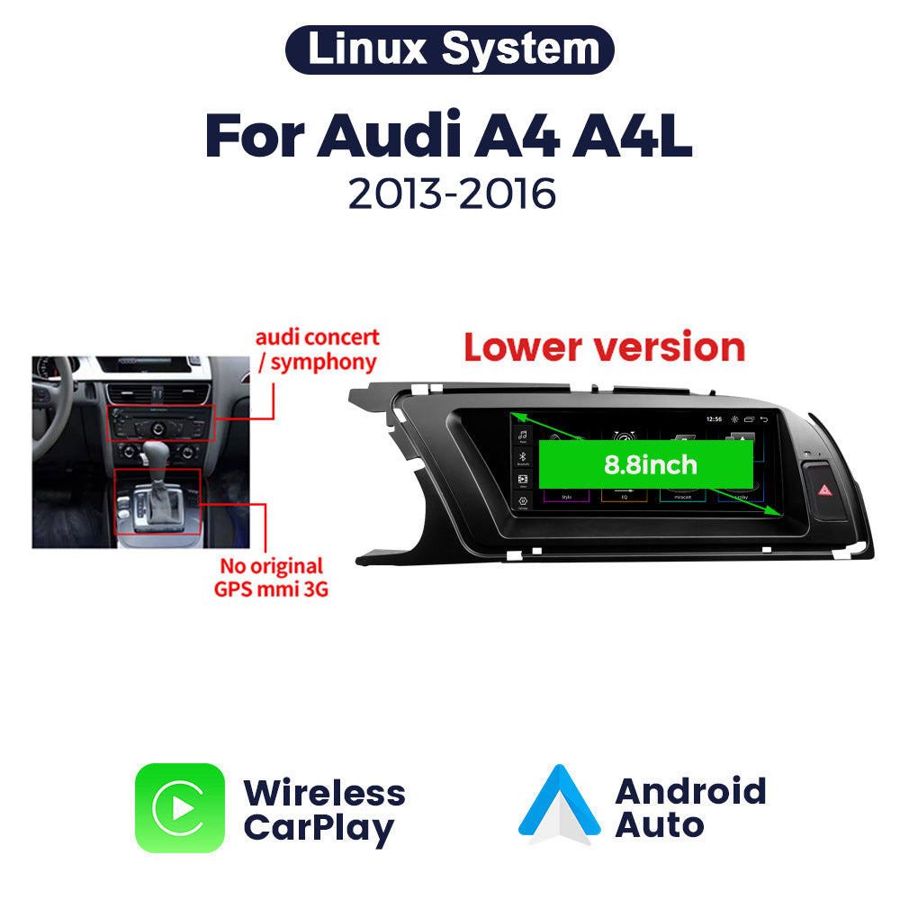 Suitable for 8.8" audi a4 2009-2012 audi a4l linux restoration large screen wireless carplay