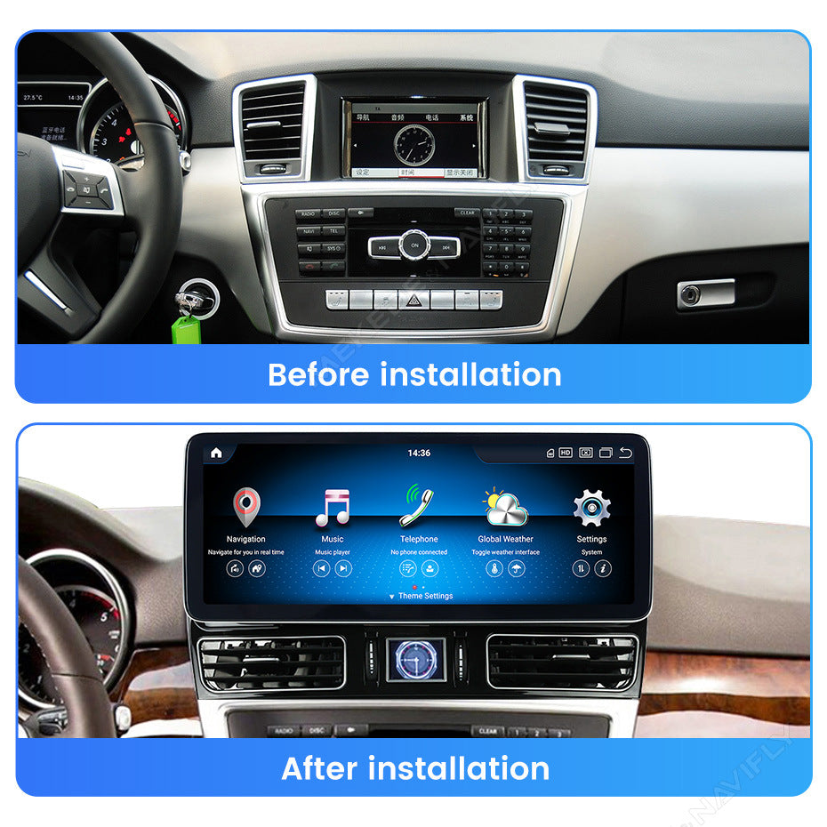 Compatible with Mercedes-Benz GL/ML W166 2012-2015 Android large screen central control in-car navigation with Bluetooth CarPlay