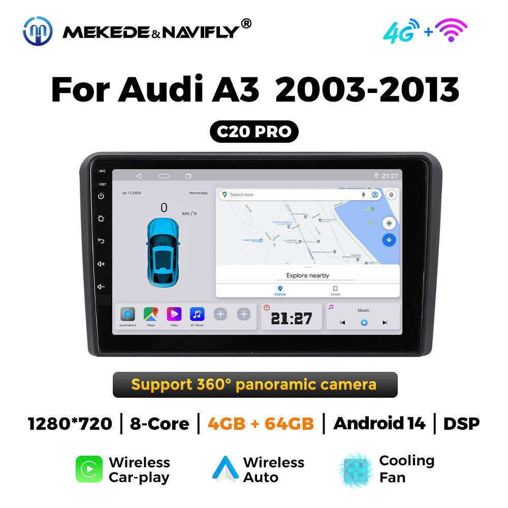 Suitable for Audi A3 2003-2013 Android large screen central control car navigation radio screen carplay