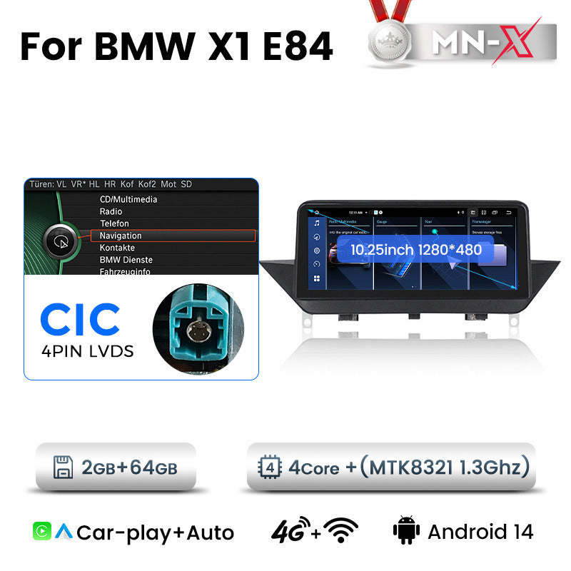10.25-inch compatible with BMW X1 E84 Android central control large-screen GPS navigation all-in-one device, Bluetooth CarPlay