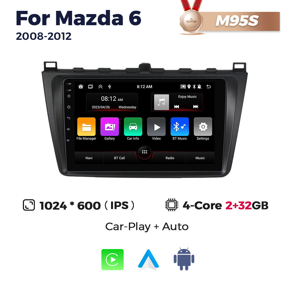 Suitable for 08-12 mazda 6 ruiyi mazda6 android car central control navigator wireless carplay
