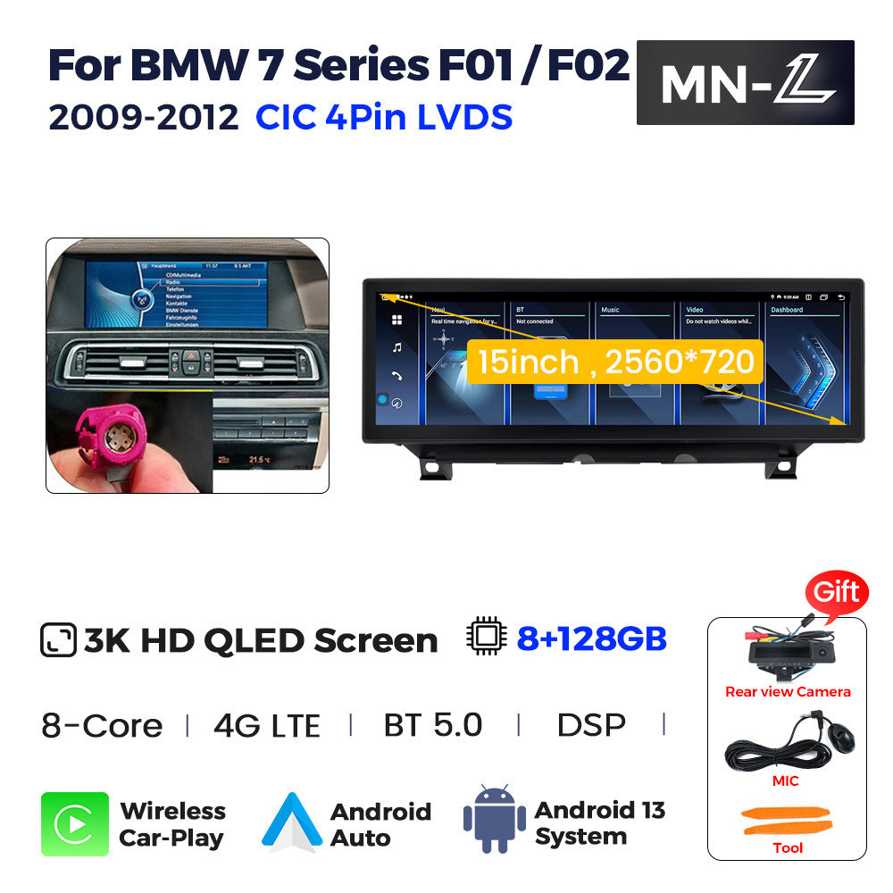 Suitable for bmw 7 series f01 f02 cic nbt original car screen upgrade modification 15inch large screen android navigation system