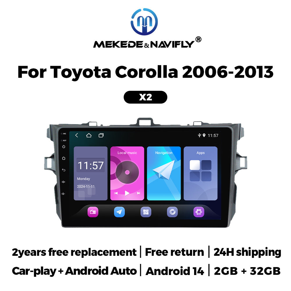 For Toyota Corolla 2006-2013 Android Car GPS Navigation MP5 Bluetooth Player Carplay