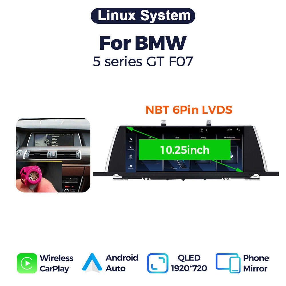 Suitable for bmw 5 series gt 10.25" bmw 5 series f07 gt linux large screen restoration screen