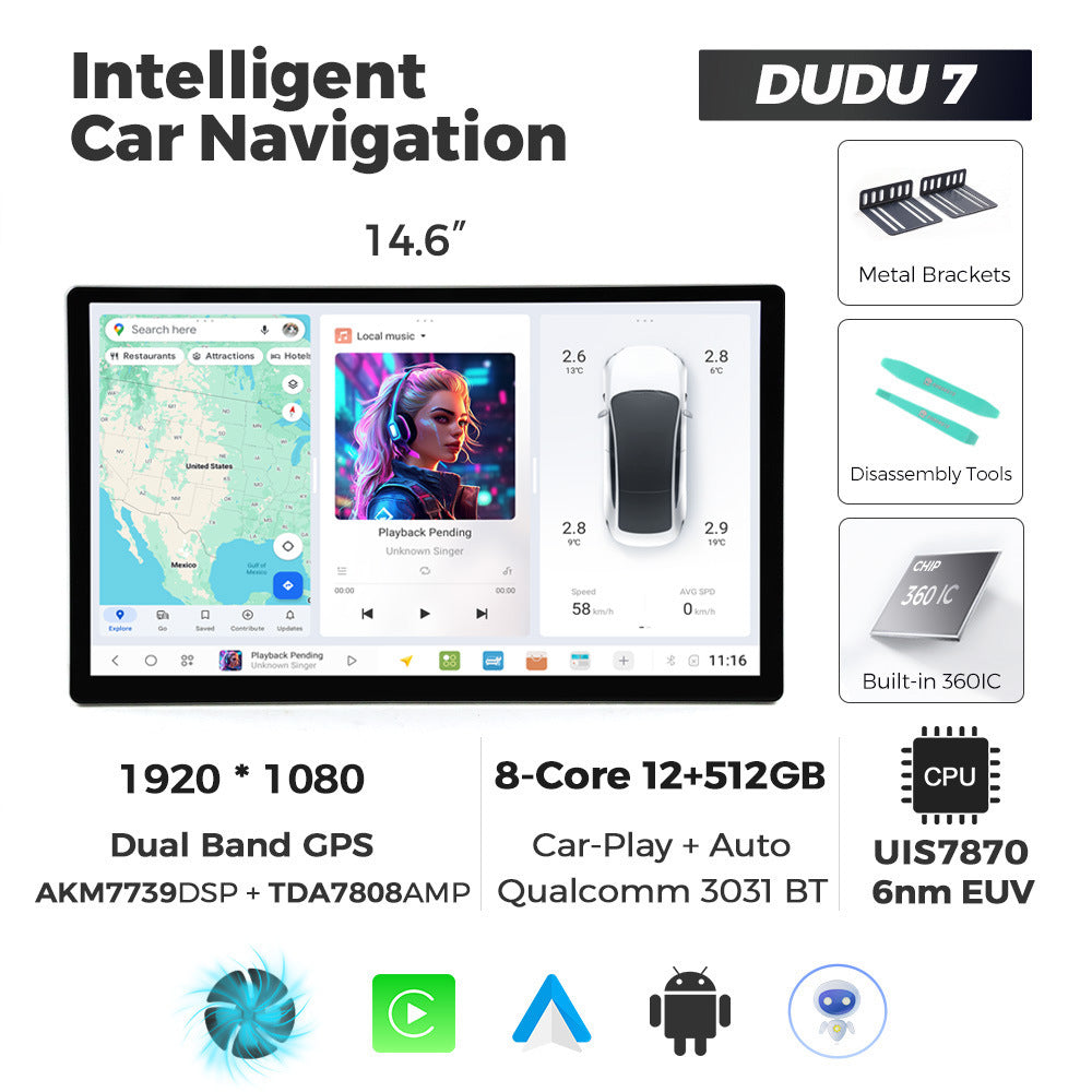 Suitable for 14.6inch duduauto series dudu7 dudu liangshan overseas version of smart android large screen navigation