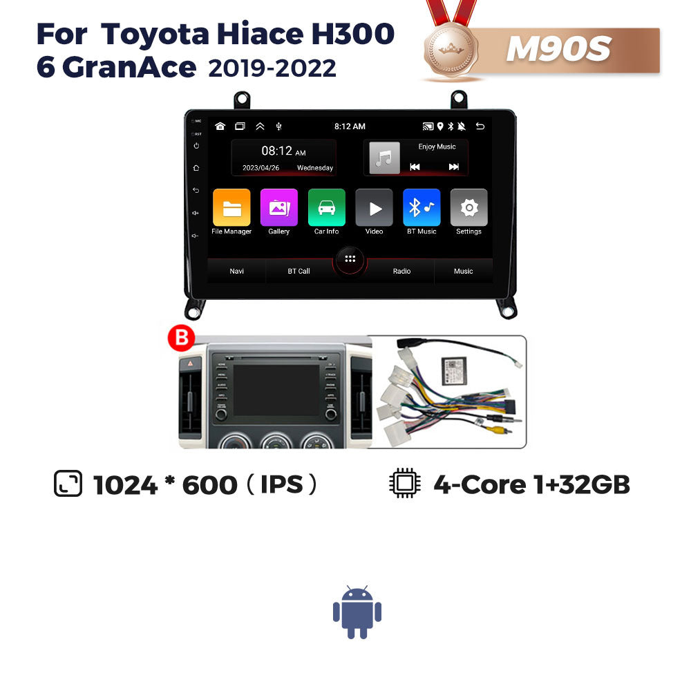 Suitable for toyota hiace h300 6 granace 2019-2022 toyota hiace android navigation