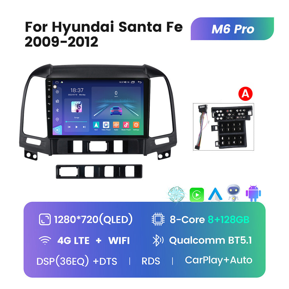 Compatible with Hyundai Santa Fe 06-12 model modified Android large screen central control car navigation M6Pro